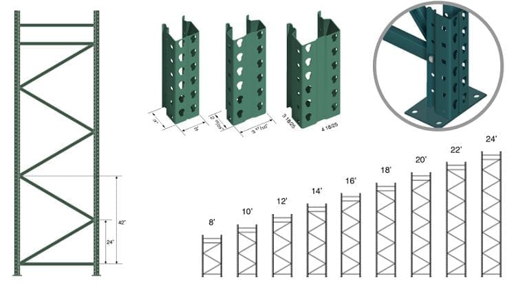 2 Inch Pitch American Standard Teardrop Pallet Rack