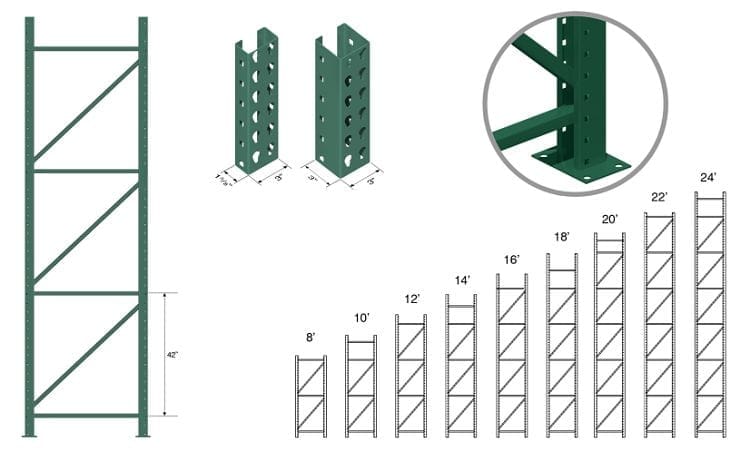 2 Inch Pitch American Standard Teardrop Pallet Rack
